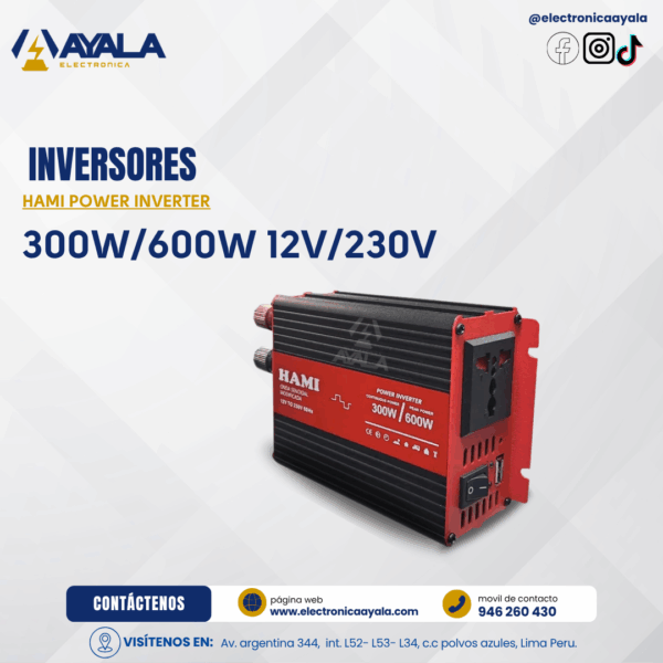 HAMI POWER INVERTER 300W/600W 12V/230V